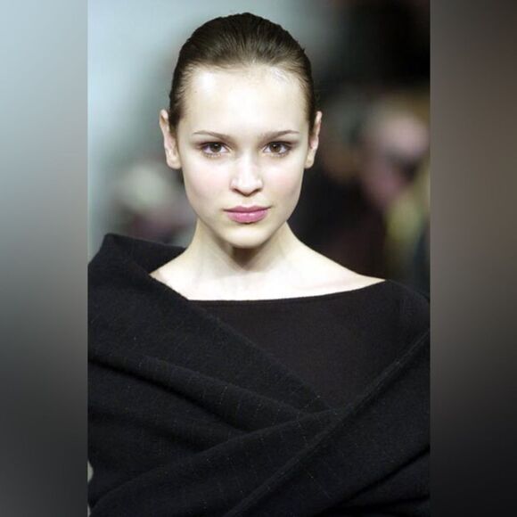 Ralph Lauren Fall *04 Black Chalk Stripe Cashmere Blend Knit Infinity Wrap Stole - Picture 7 of 17